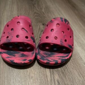 Crocs Red and Black Slip-On Shoes